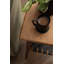 Table d'appoint rectangulaire en bois et cuir