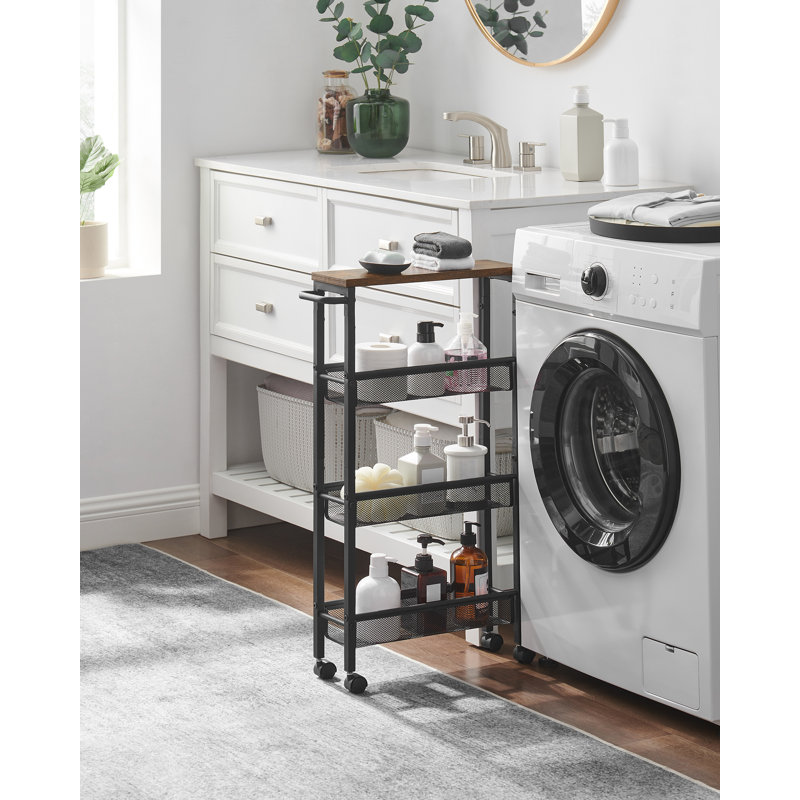Aftab Kitchen Cart, Brown/Black