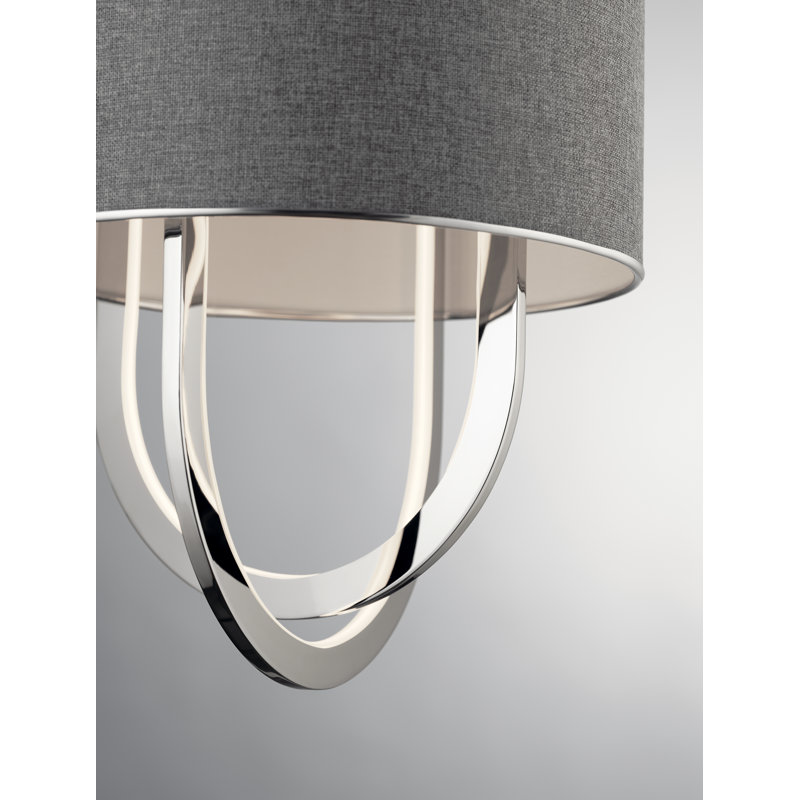 Luminaire suspendu géométrique unique à 2 lumières Alvida, Nickel poli