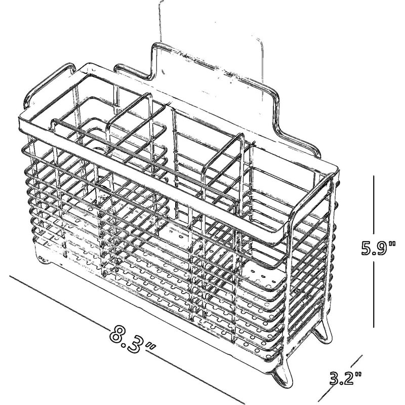 3-Compartment Utensil Drying Rack And Organizer With Rust-Resistant Mesh, Countertop Or Wall Mount Holder For Kitchen And Bathroom