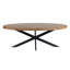 Table basse Harvest - Table ovale en bois de manguier rustique moderne de 51 po avec pieds en étoile, fabriquée à la main pour le salon ou le bureau-1714783857
