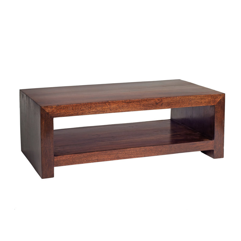 Solid Wood Four Leg Coffee Table with Storage