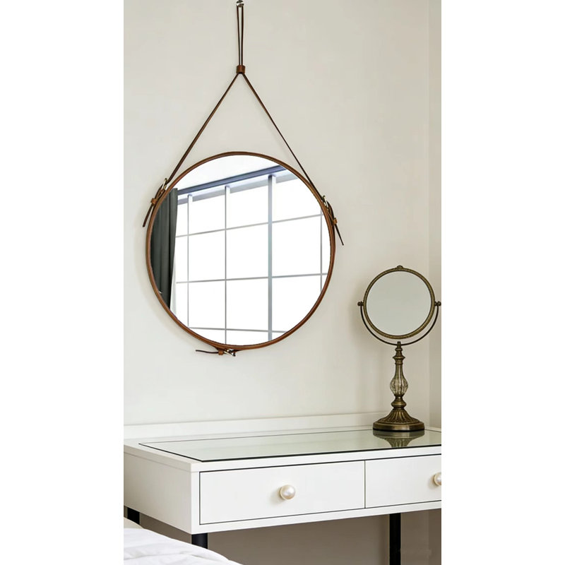Adjustable Hanging Mirror, Brown