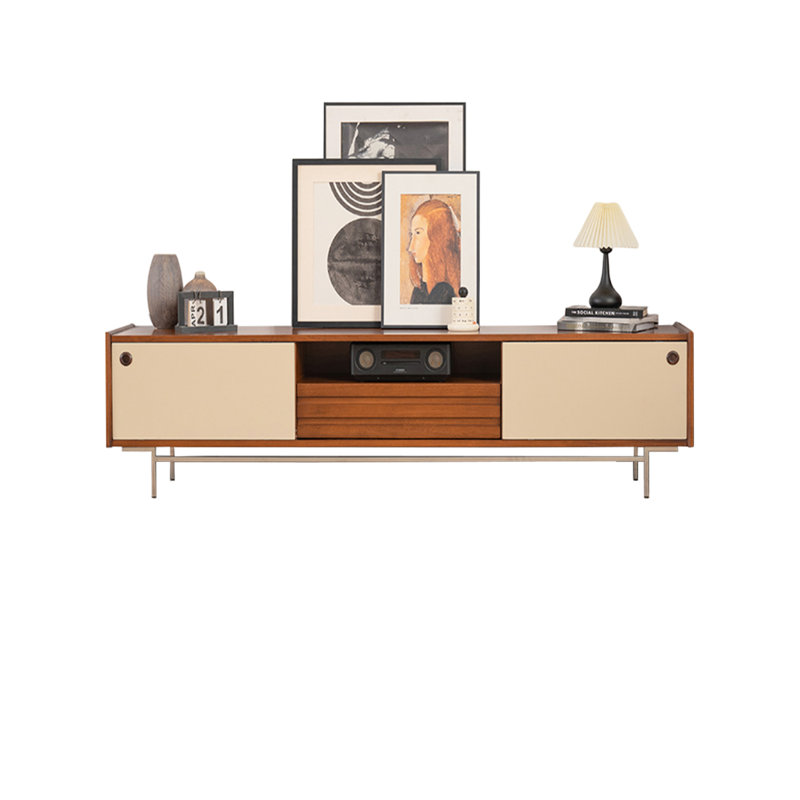 Meuble télé avec tablette ouverte Retro Wood, H 19,68 po x L 62,99 po x l 15,75 po