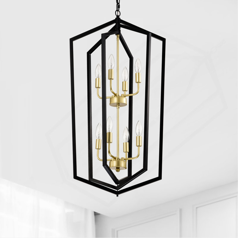 Luminaire suspendu moderne en métal 8 lumières