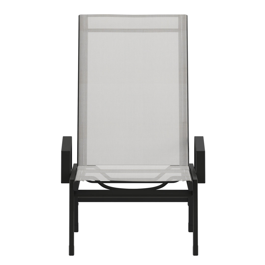 Aubreyann All-Weather PVC-coated Polyester Adjustable Chaise Lounge Chair with Arms Hokku Designs