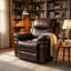 Fauteuil inclinable manuel entièrement assemblé de 101,6 cm de large en similicuir, dossier et accoudoirs rembourrés.-1014618834