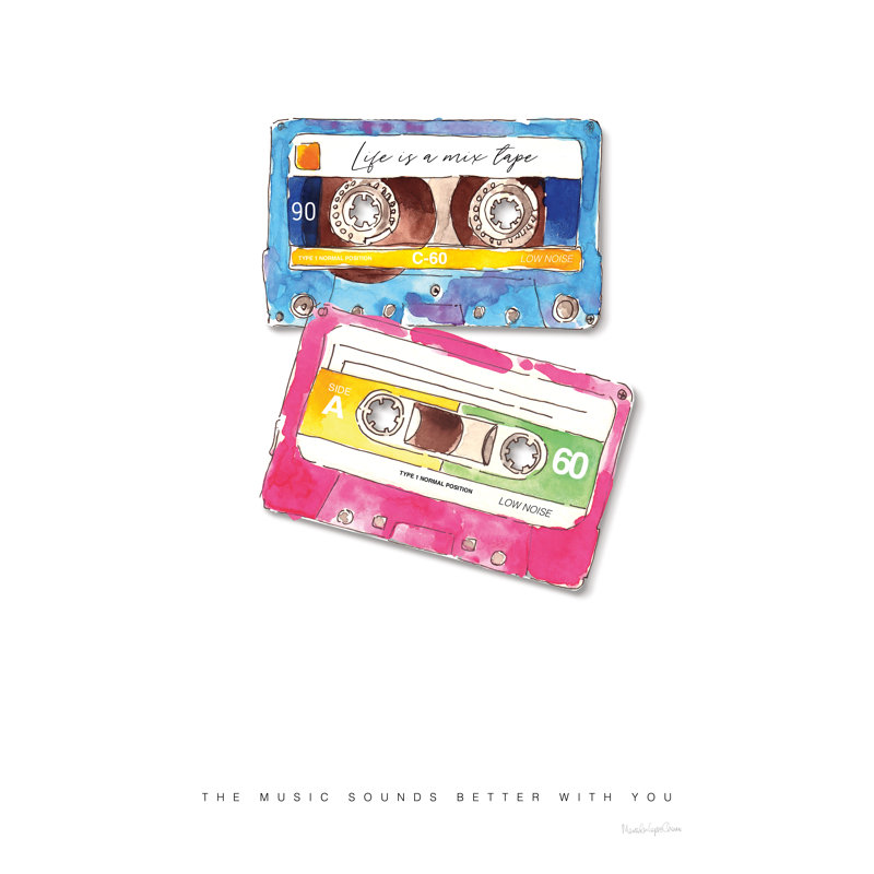 Mixtape Love 1 Piece Wrapped Canvas Painting, 30cm H x 20cm W