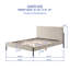 Structure de lit tapissier grand en velours côtelé crème avec pieds en métal et tête de lit cannelée - aucun sommier nécessaire-273631077