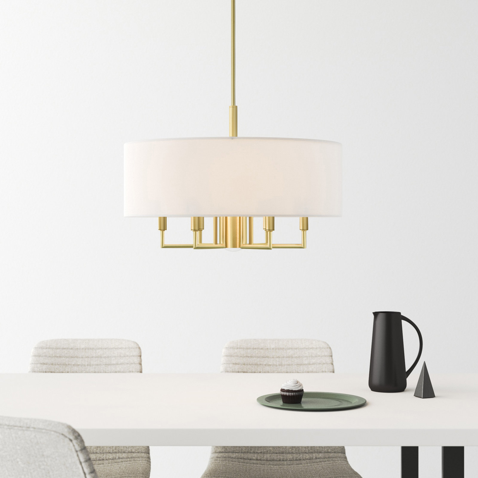 Moonlighter 7-Light Chandelier, Satin Brass