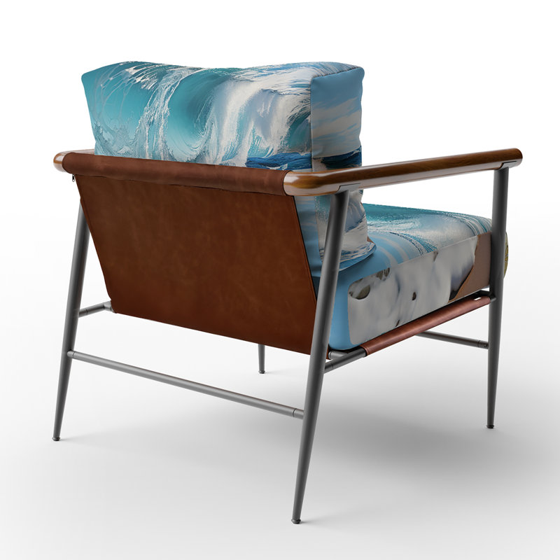 Fauteuil d'appoint bord de mer Turquoise Power Of Ocean Wave I, Noir