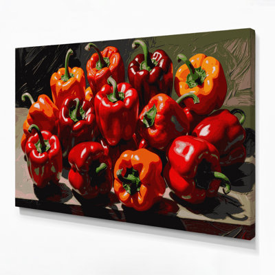 Art mural sur toile poivrons légumes