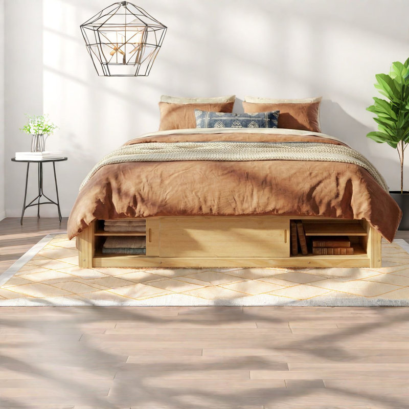 Lits grand format peu encombrants, conception en bois massif pour les maisons modernes