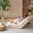 Upholstered Teddy Fabric Reclining Floor Sofa Chair with Adjustable Backrest-1592144721