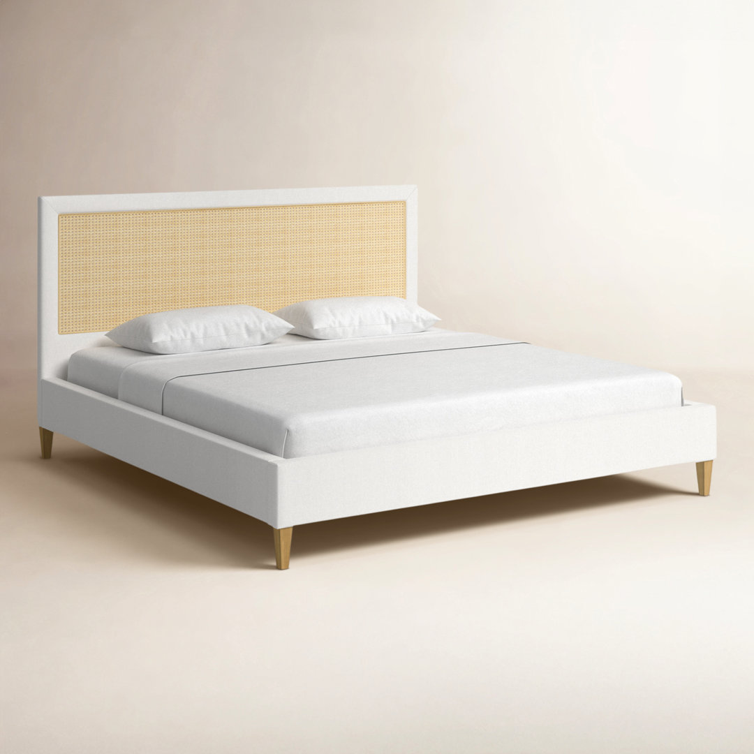 Billingsly Upholstered Cane-Back Bed Lark Manor™ 