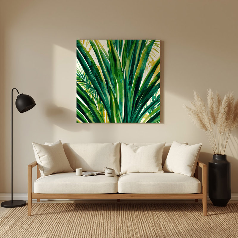 Aquarelle botanique 54, art mural vert en métal