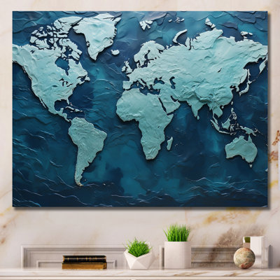 «Oceanic Ombre World Map» sur toile