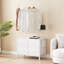 Clothing Rack with 4 Fabric Drawers, Hanging Rod & Hooks, Metal Wardrobe Organizer for Home, White