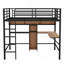Lit mezzanine double avec bureau en L et tablettes
