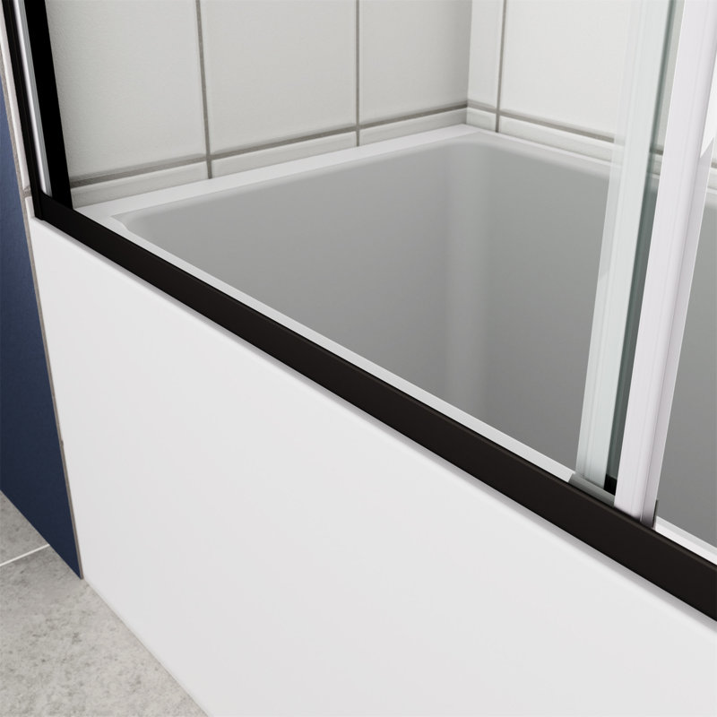 Porte de douche de baignoire Bypass, Noir