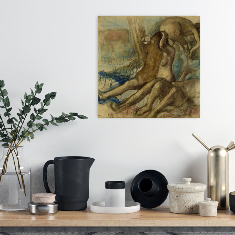 Les Baigneuses, vers 1890-1895, estampe d'art mural contemporain abstrait impressionniste, H 18 po x l 18 po