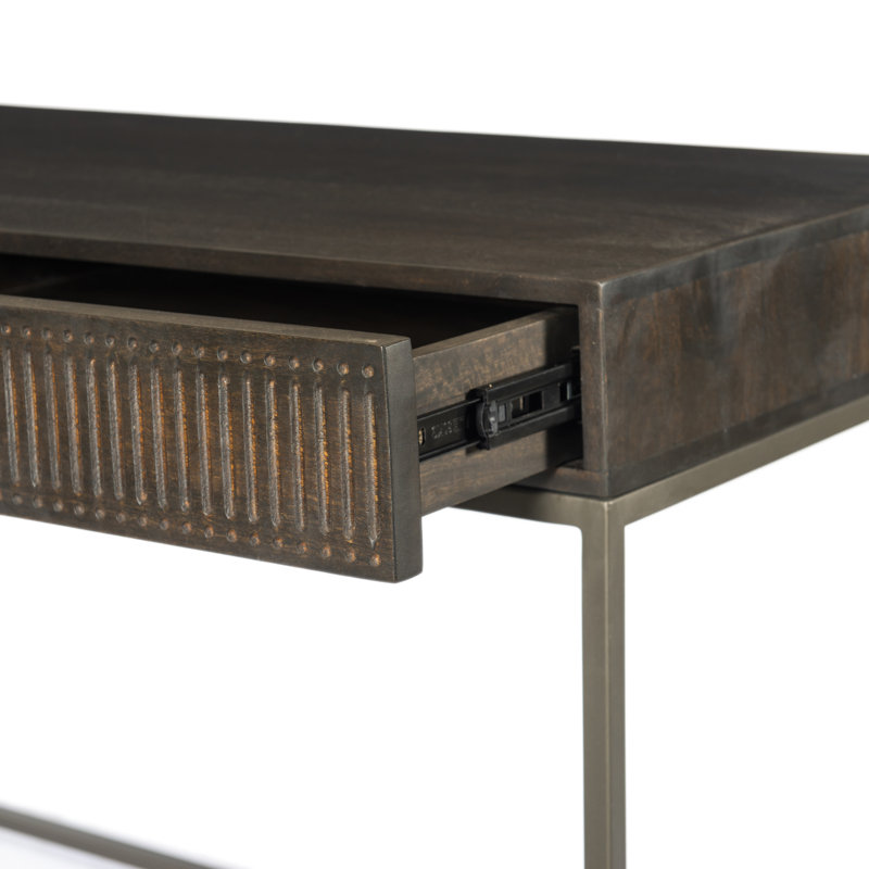 Bureau en bois massif Tangelo, Brun rétro