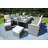 Amher 10 - Person Wicker Patio Dining Set with Rectangular Table , Cushions Included-839580215-927614629