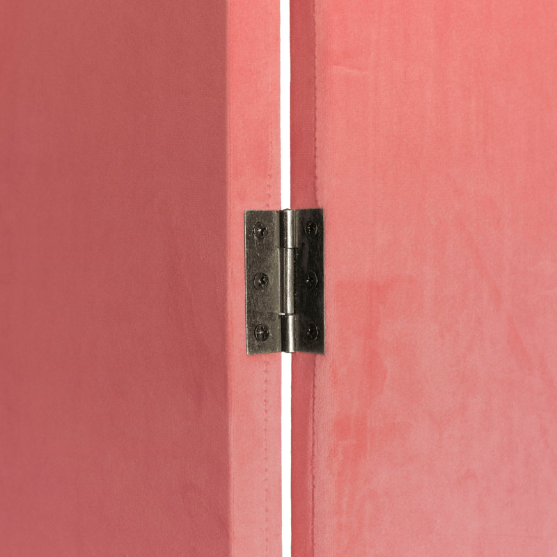 Cloison pliante en velours 3 panneaux Wayt, Rose