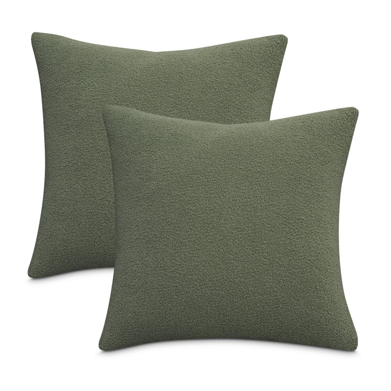Shepard Feather Reversible Throw Pillow, Green