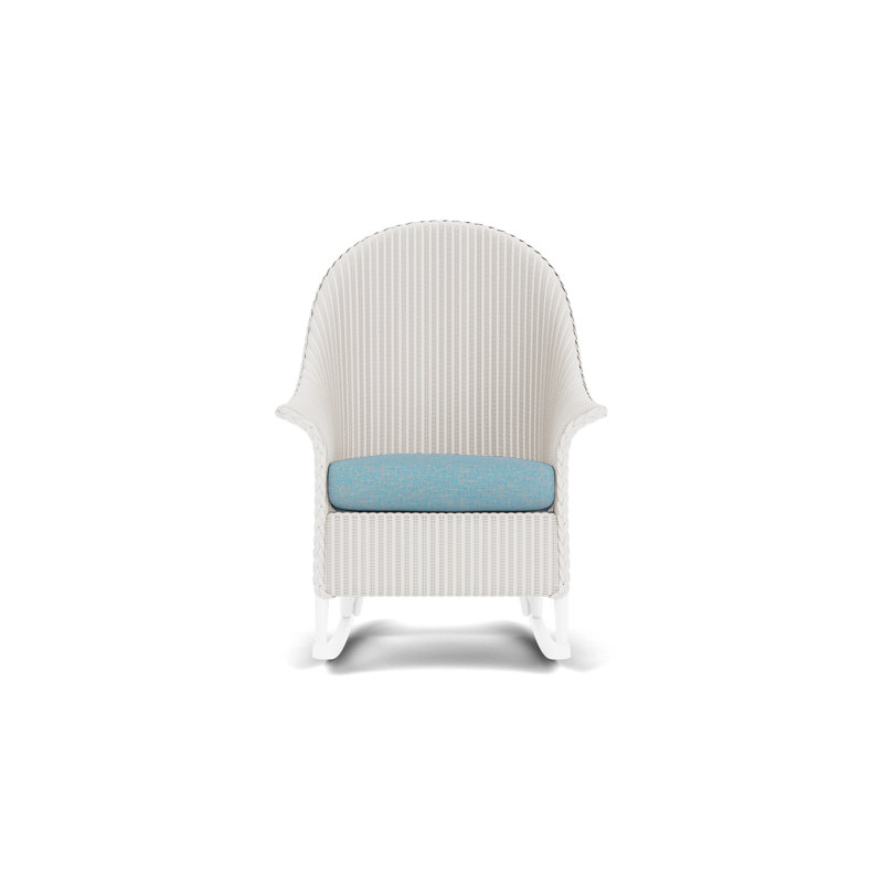 Loom Outdoor Rocker Chair, Leeds Light Blue, White
