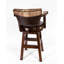 Swivel Upholstered Stool with Solid Wood Frame-61558348