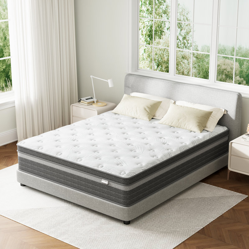 12"/14" Medium Gel Memory Foam Pocket Spring Hybrid Mattress - Breathable Knitted Fabric, Enhanced Support With Individual Pocket Coils, Pressure Relief & Motion Isolation, Multiple Sizes
