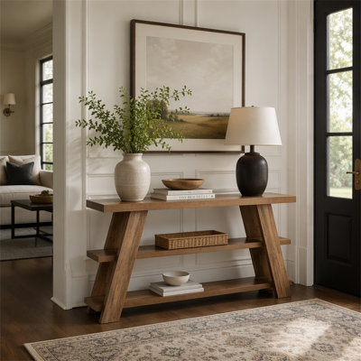 70.9"Console Table, 3-Tier Narrow Sofa Table Farmhouse Foyer Table
