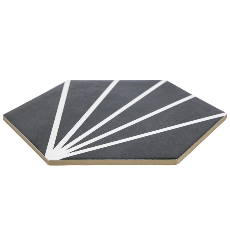 Sun Stripe Hexagon Dark Gray, Dark Black