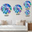 Abstrait bleu mauve et jaune - horloge murale moderne-456975305