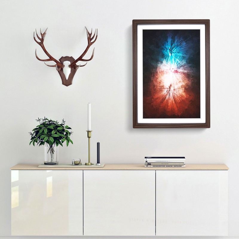 Blast of Light in Abstract - Picture Frame Graphic Art Print, 65cm H x 48cm W x 2cm D, Walnut Framed