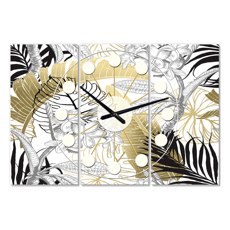 Horloge murale tridimensionnelle tropicale i Mid-Century
