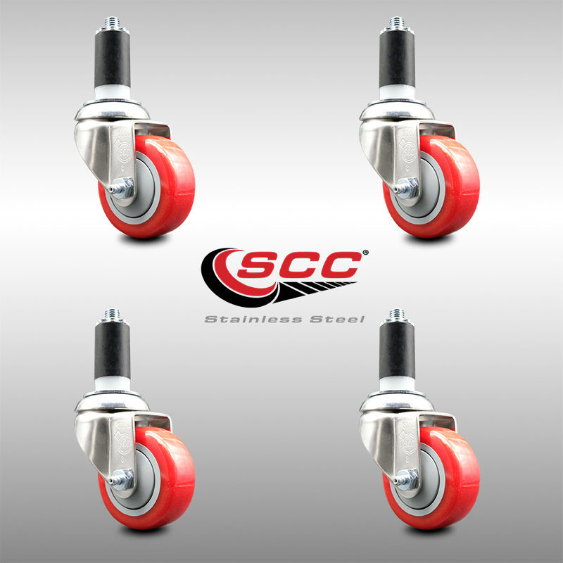 Polyurethane Casters, Red