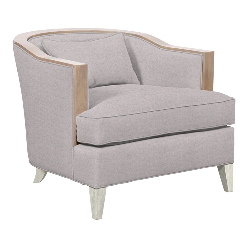 Thom Filicia Home Upholstered Barrel Chair, Nadia Linen Polyester, Navajo