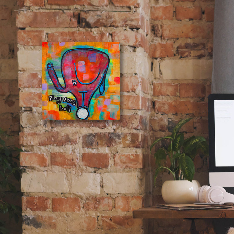 «4331 Elephant Ping Pong Ball» par Zwart, H 12 po x l 12 po x P 0,75 po