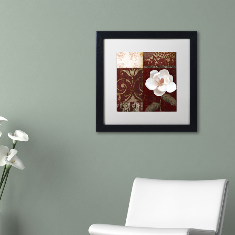 «Flores Blancas IV», impression encadrée, H 11 po x l 14 po x P 0,5 po, Blanc, Argent
