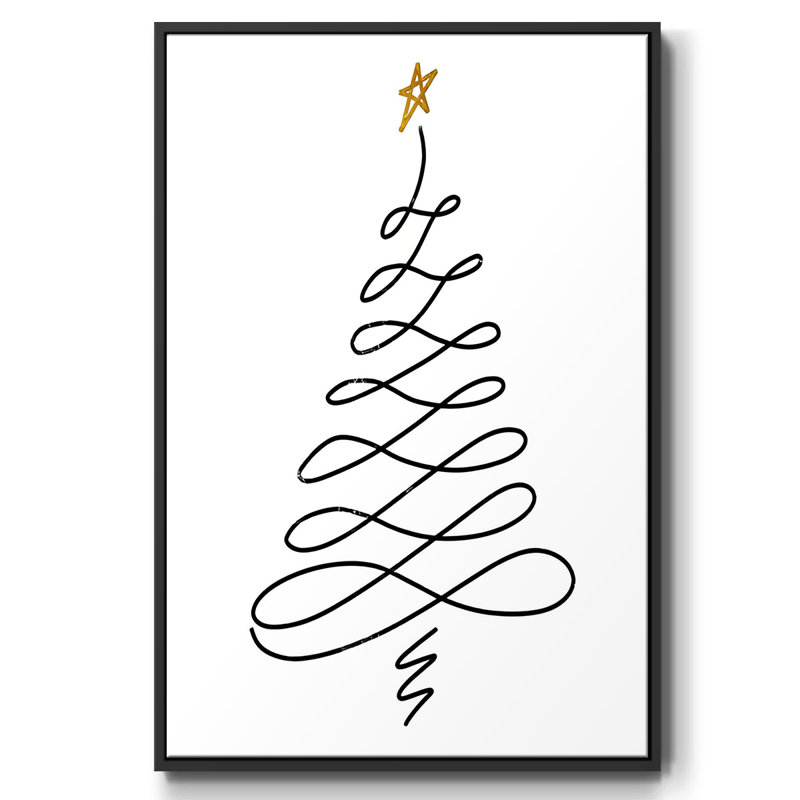 Christmas Tree III, reproduction d'art sur toile, Noir, H 25 po x l 17 po x P 1,5 po