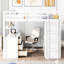 Lit mezzanine double - blanc. Tiroirs, bureau et garde-robe inclus. Fabrication. Pas de sommier tapissier. L 78,3 po x l 56,7 po x H 65 po. Pour un sommeil confortable Blanc avec solution de chambre polyvalente pour tous