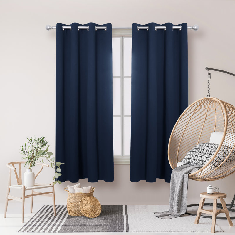 Penrith Blackout Curtain Pair, 52" W x 84" L, Navy Blue