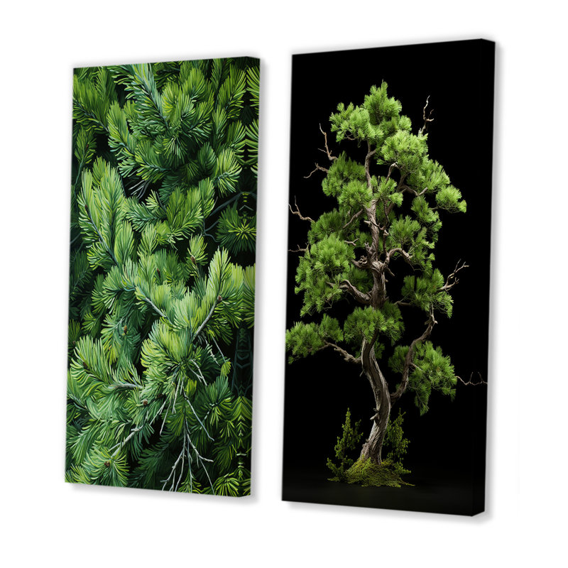 Pin pureté dans la forêt - ensemble d'art mural en toile de pin, Toile tendue, H 40 po x l 41 po