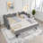 Cozy Daybed With Trundle, Usb Port And Adorable Wave Shaped-621830971
