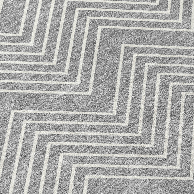 Machine Washable Indoor/Outdoor Kerwin ACN2390 Geometric Rug, Rectangle 8' x 10'