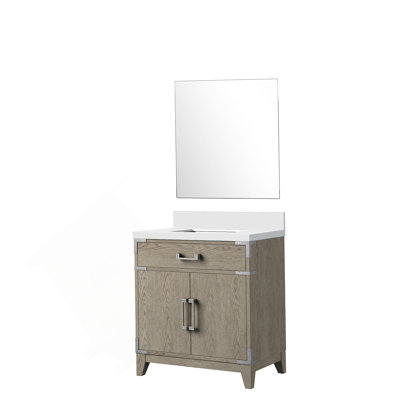 Meuble-lavabo simple 30 po X P 22 po P, comptoir en quartz et Miroir