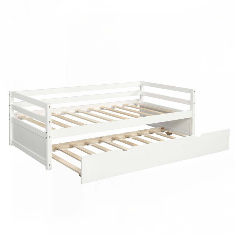 Wooden Daybed with Trundle, White