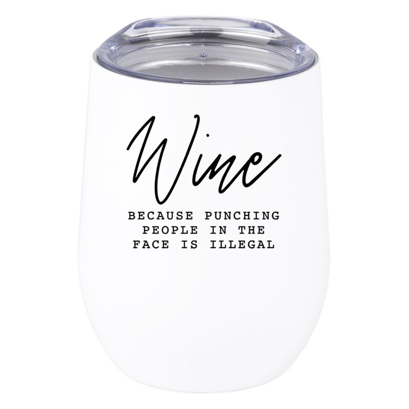 Drôle 12 oz. Gobelet à vin en acier inoxydable isolé sous vide